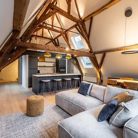 Huswell - City-view Loft With Wooden Beams And Mezzanine Lägenhet Gent
